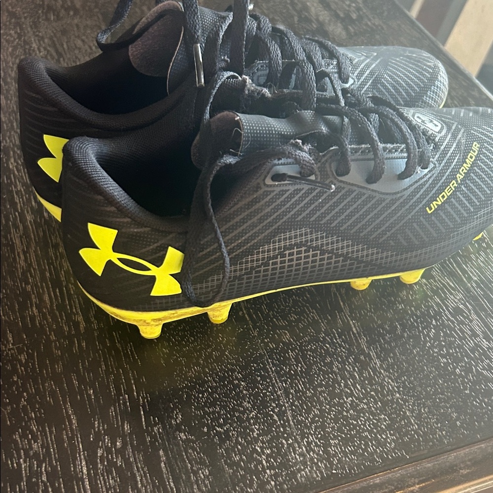 Under Armour Black and Yellow Kids Cleats